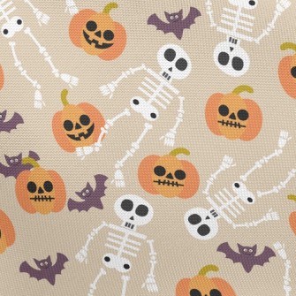 Pumpkins And Skeletons Pongee