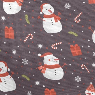 Happy Snowman With Scarf Pongee