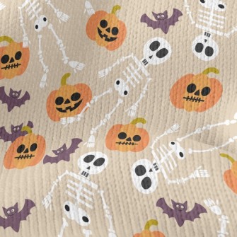 Pumpkins And Skeletons Stretch Jersey
