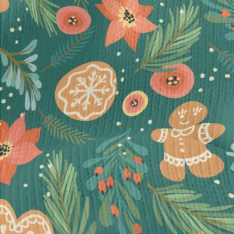 Gingerbread Man Cookies Stretch Jersey
