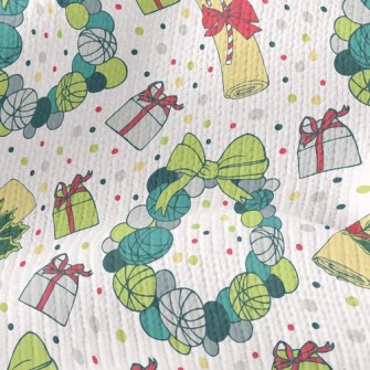 Bow Christmas Wreath Stretch Jersey