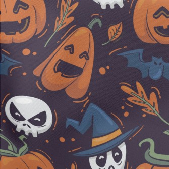 Halloween Characters Lightweight Cotton Poplin