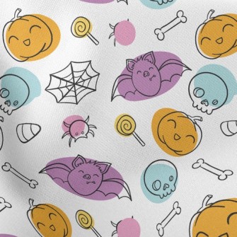Bat Pumpkin Spider Lightweight Cotton Poplin
