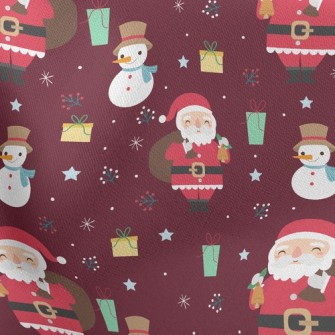 Santa Claus Delivering Gifts Lightweight Cotton Poplin