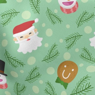 Merry Christmas Characters Lightweight Cotton Poplin