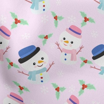 Snowman Goes On A Date Lightweight Cotton Poplin