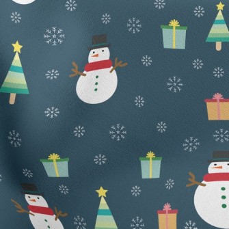 Snowflake Snowman Lightweight Cotton Poplin