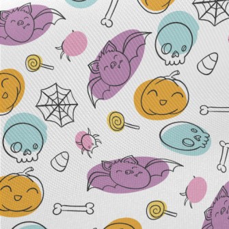 Bat Pumpkin Spider Midweight Cotton Poplin