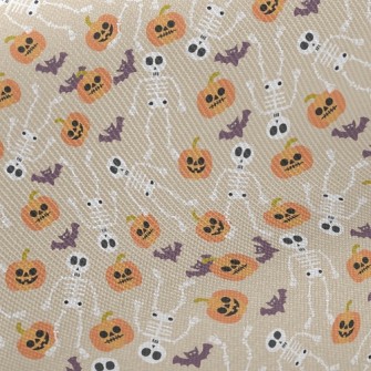 Pumpkins And Skeletons Midweight Cotton Poplin