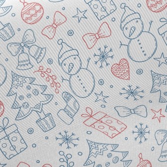 Christmas Pattern Snowman Midweight Cotton Poplin
