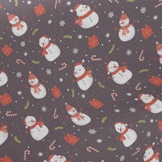 Happy Snowman With Scarf Midweight Cotton Poplin
