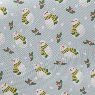 Playful Christmas Snowman Midweight Cotton Poplin