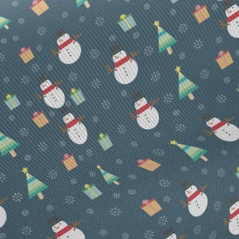 Snowflake Snowman Midweight Cotton Poplin