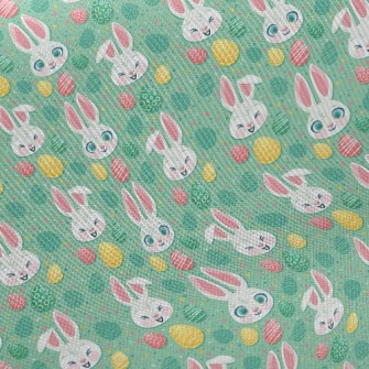 Happy Big-eyed Bunny Midweight Cotton Poplin