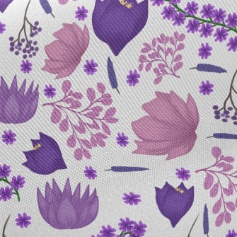 Elegant Blooming Flowers Twill