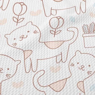 Adorable Spotted Cat Birdseye Piqué