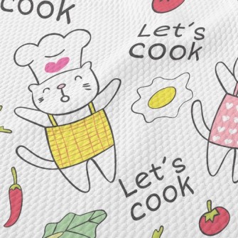 Cooking Cat Birdseye Piqué
