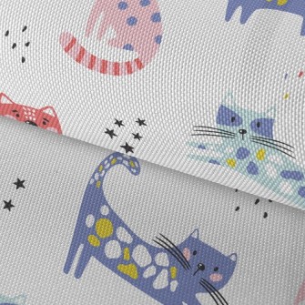 Contrast Color Childish Cat Waterproof Oxford