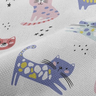 Contrast Color Childish Cat Performance Linen