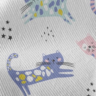 Contrast Color Childish Cat Standard Corduroy