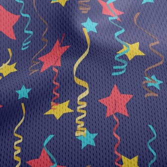 Happy Star Ribbon Athletic Mesh Flat Back