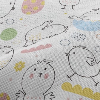 Lively Chick Painted Eggs Performance Linen