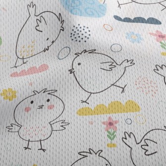 Lively Chick Painted Eggs Athletic Mesh Flat Back