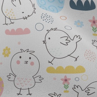 Lively Chick Painted Eggs Chiffon