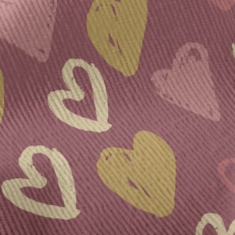 Crayon Doodle Hearts Standard Corduroy