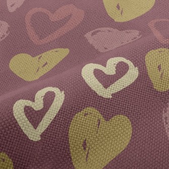 Crayon Doodle Hearts Performance Linen