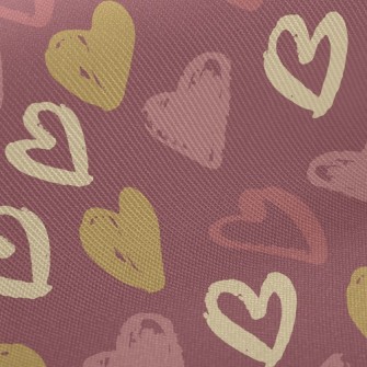 Crayon Doodle Hearts Twill
