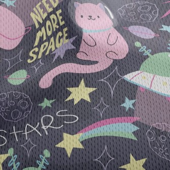 Meow Astronaut Athletic Mesh Flat Back