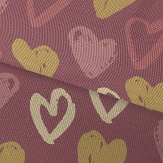 Crayon Doodle Hearts Waterproof Oxford