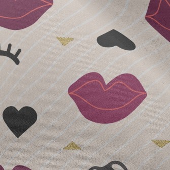 Closed Eyes And Red Lips Chiffon