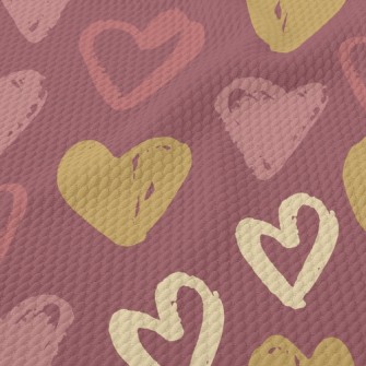 Crayon Doodle Hearts Birdseye Piqué