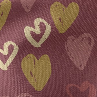 Crayon Doodle Hearts Waterproof Canvas