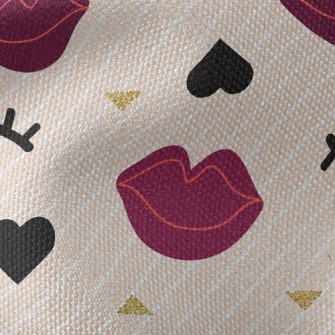 Closed Eyes And Red Lips Waterproof Canvas