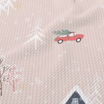 Cozy Snow Cabin Birdseye Piqué