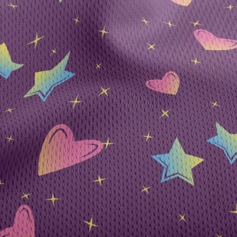 Mini Love Stars Athletic Mesh Flat Back
