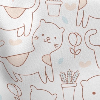 Adorable Spotted Cat Stretch Ponte