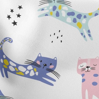 Contrast Color Childish Cat Stretch Ponte