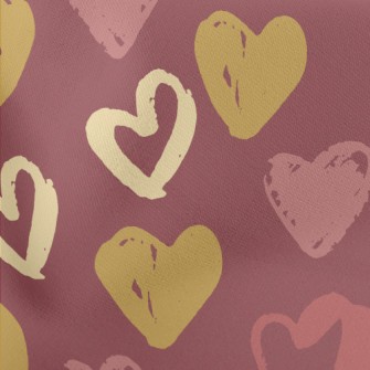 Crayon Doodle Hearts Stretch Ponte