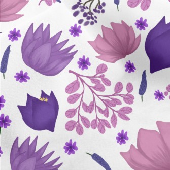 Elegant Blooming Flowers Micro Fleece