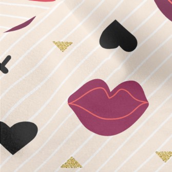 Closed Eyes And Red Lips Micro Fleece