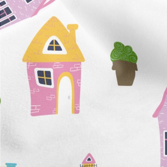 Fairy Tale House Building Micro Fleece