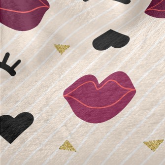 Closed Eyes And Red Lips Minky