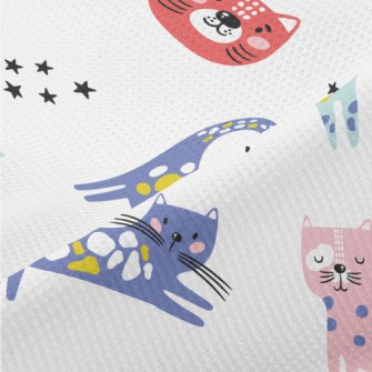 Contrast Color Childish Cat Piqué