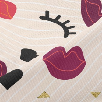 Closed Eyes And Red Lips Piqué