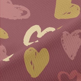 Crayon Doodle Hearts Piqué