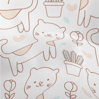 Adorable Spotted Cat Lightweight Performance Linen